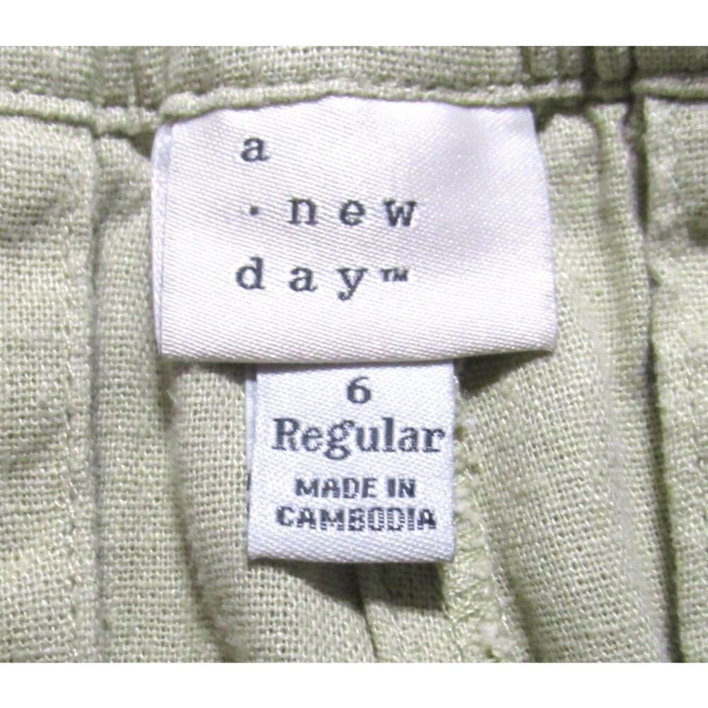 A New Day Women's Linen-Blend Trousers Size 6 Beige Khaki Waist 28 inches - Picture 6 of 8